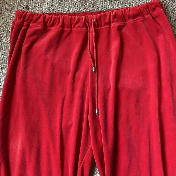 Mirror Image Red Velour Casual Pull On Pants Stretch Women Plus 3X Elastic Waist - Picture 5 of 5